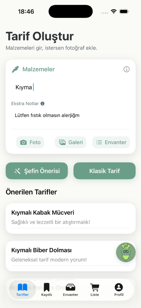 Envo Uygulaması Arayüzü
